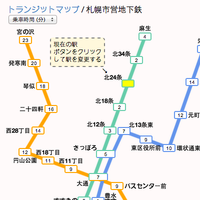 ここ から 札幌 駅 まで