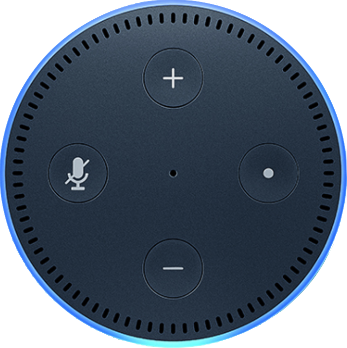 實際尺寸圖像 Amazon Echo Dot 。
