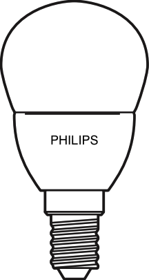 Actual size image of  Bulb E14 .