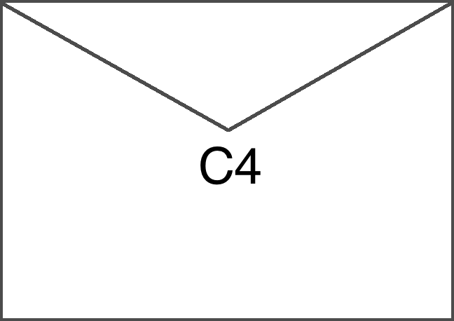  C4 Envelope  के वास्तविक आकार छवि.