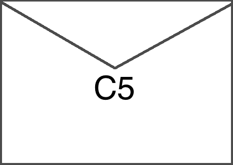 實際尺寸圖像 C5 信封 。