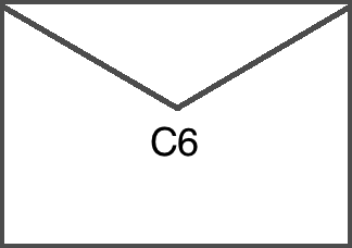 實際尺寸圖像 C6 信封 。