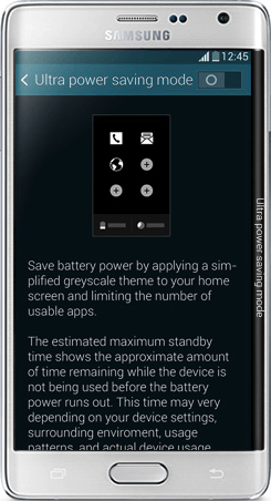 תמונה בגודל אמיתית של  Samsung Galaxy Note Edge .
