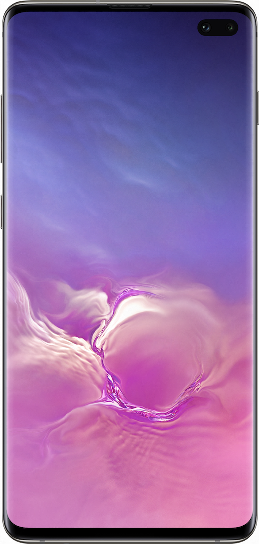 תמונה בגודל אמיתית של  Samsung Galaxy S10+ .
