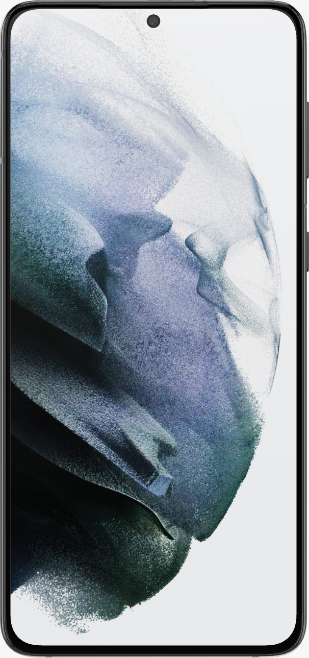 الصورة بالحجم الفعلي لل Samsung Galaxy S21+ 5G .