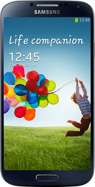 الصورة بالحجم الفعلي لل Samsung Galaxy s4 .