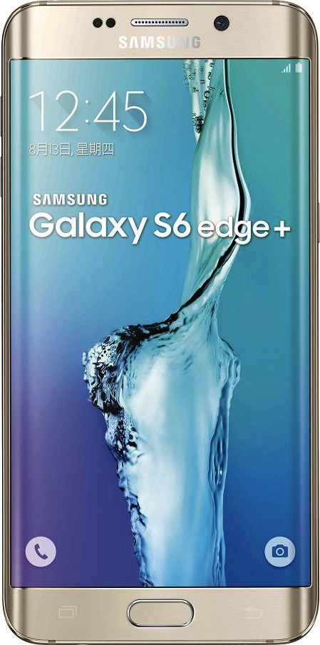 實際尺寸圖像 Samsung Galaxy S6 Edge+ 。