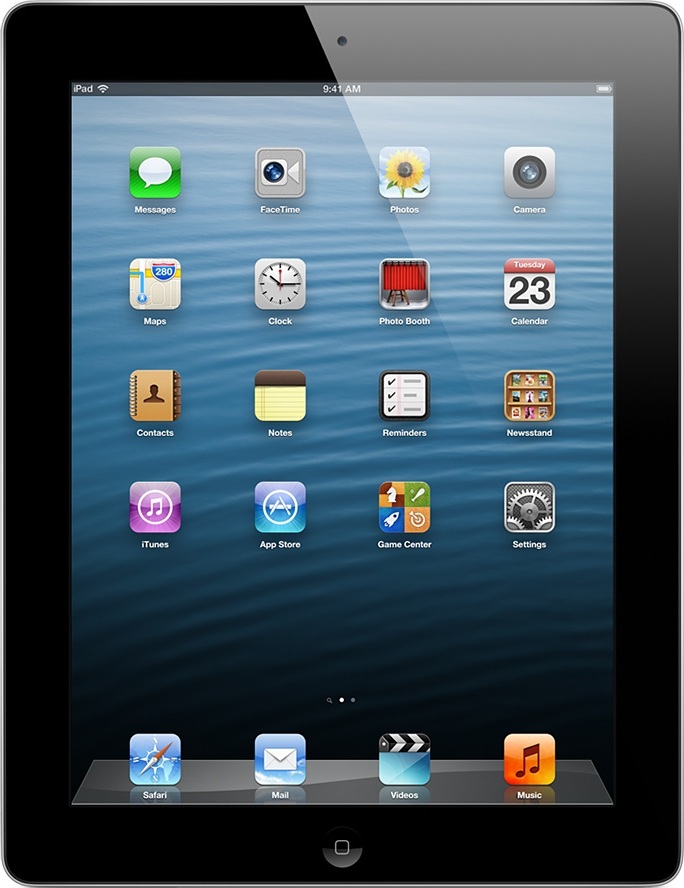 تصویر در اندازه واقعی از  iPad 3 / new iPad (Retina) .