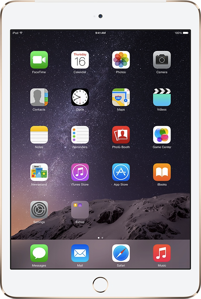 实际尺寸图像 iPad Air 2 。