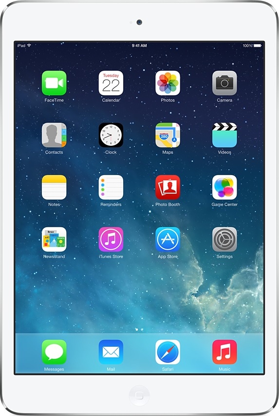 Imagem em tamanho real de  iPad mini 2 (Retina) .