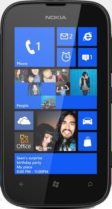 תמונה בגודל אמיתית של  Nokia Lumia 510 .