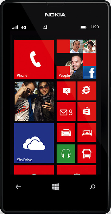 實際尺寸圖像 Nokia Lumia 520 。