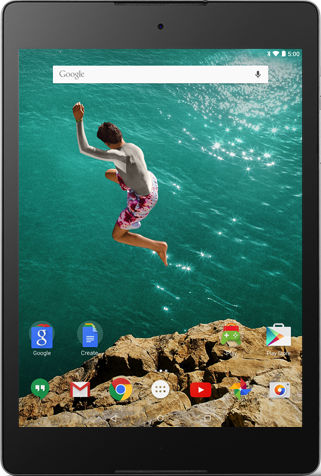 Hình ảnh kích thước thực tế của  Nexus 9 .