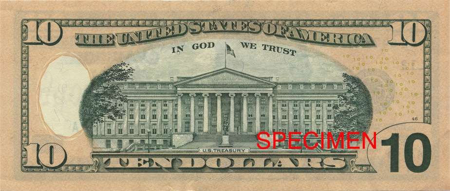  United States Dollar (USD) の実際のサイズの画像。