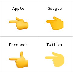 Dorso da mão com dedo indicador apontando para a esquerda emoji
