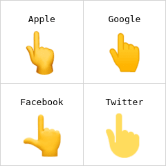 Dos de mână cu arătătorul în sus emoji