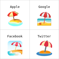 Pantai dan payung emoji