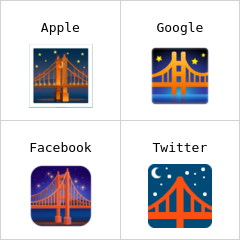 Jambatan pada waktu malam Emoji