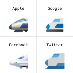 Tren de mare viteză cu vârf aerodinamic emoji