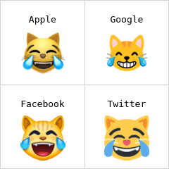 Kissa ja naurunkyyneleet emojit