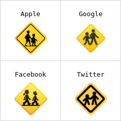 Dzieci przechodzące przez jezdnię emoji