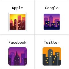 şehirde alacakaranlık emoji
