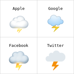Cloud with lightning emoji