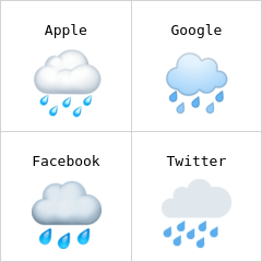 Wolk met regen emoji