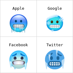 Visage bleu et froid emojis