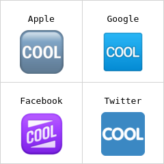 Wort „Cool“ in blauem Quadrat Emoji