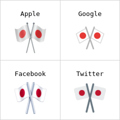 엇갈린 일본 국기 이모티콘