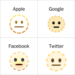 Stiplet linje ansigt emoji