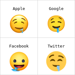 Salya akıtan yüz emoji