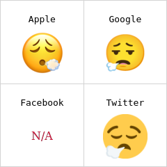 Mukhang humihinga palabas emoji