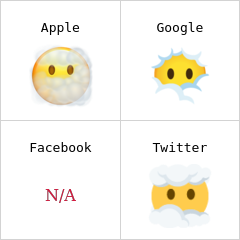 Rosto nas nuvens emoji