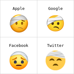 Muka dengan kepala berbalut Emoji