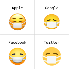 Muka memakai topeng perubatan Emoji