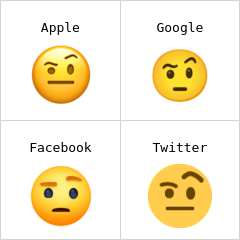 Ansigt med løftet øjenbryn emoji