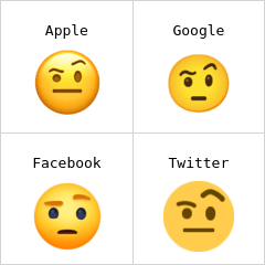 Visage avec les sourcils relevés emojis