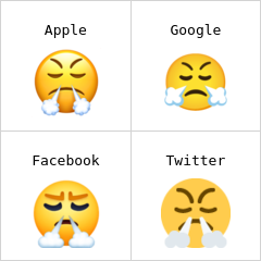 Visage avec fumée sortant des narines emojis