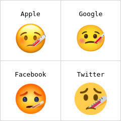 Visage avec thermomètre emojis
