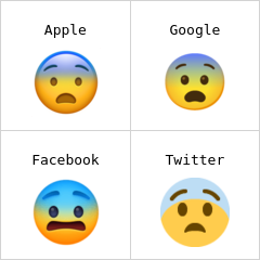 Korkulu yüz emoji