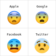 Przestraszona twarz emoji