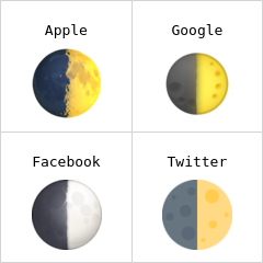 Maan in eerste kwartier emoji