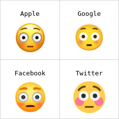 Flushed face emoji