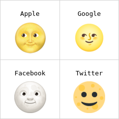 Fuldmåne med ansigt emoji