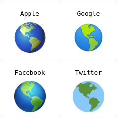 Globe tourné sur les Amériques emojis