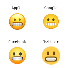 Dişlerini gösteren yüz emoji