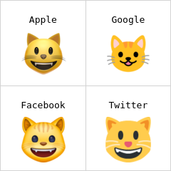 Rosto de gato sorrindo emoji