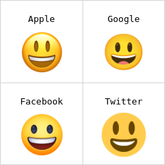 Muka tersengih dengan mata besar Emoji